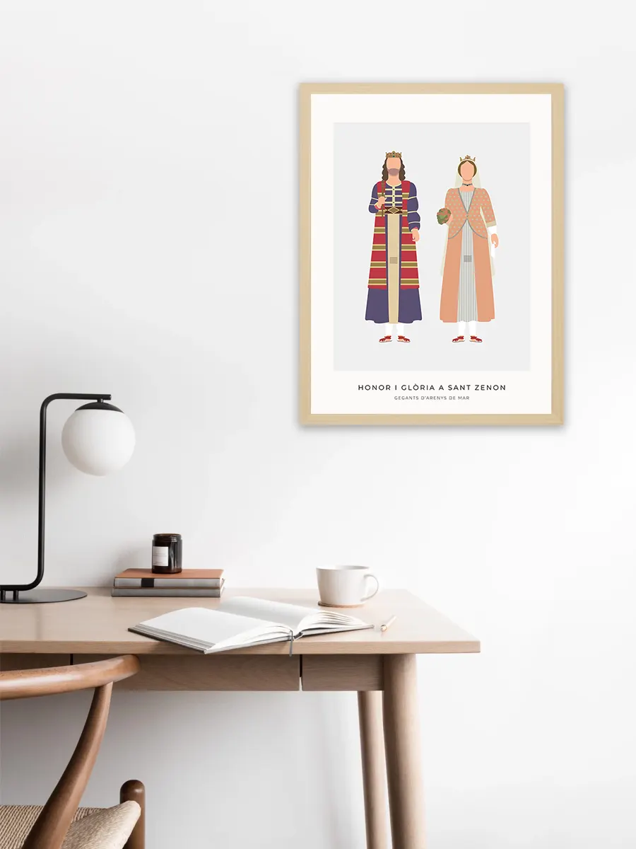 Làmina Honor i Glòria a Sant Zenon Gegants Arenys de Mar